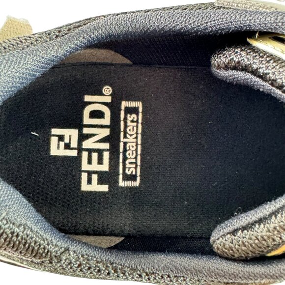 FENDI Sneakers Black & Silver First 1 Tech and Leather Women's Made in Italy 9US - Picture 7 of 11